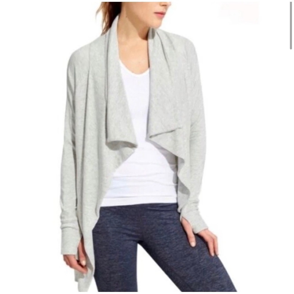 Athleta Modal Wrap Studio Cardigan Light Gray Size XS Coverup